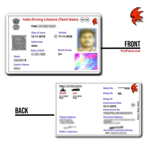 Tamil Nadu Driving License PVC Card