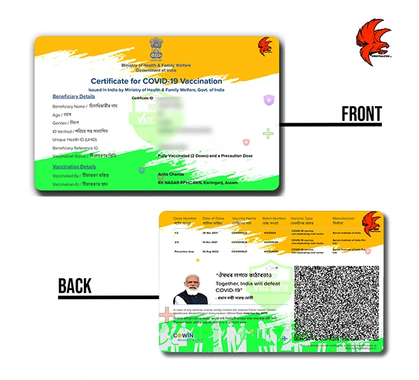 Vaccine Certificate PVC Card